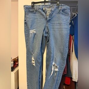 Old Navy Women's Distressed Boyfriend Jeans - Light Blue